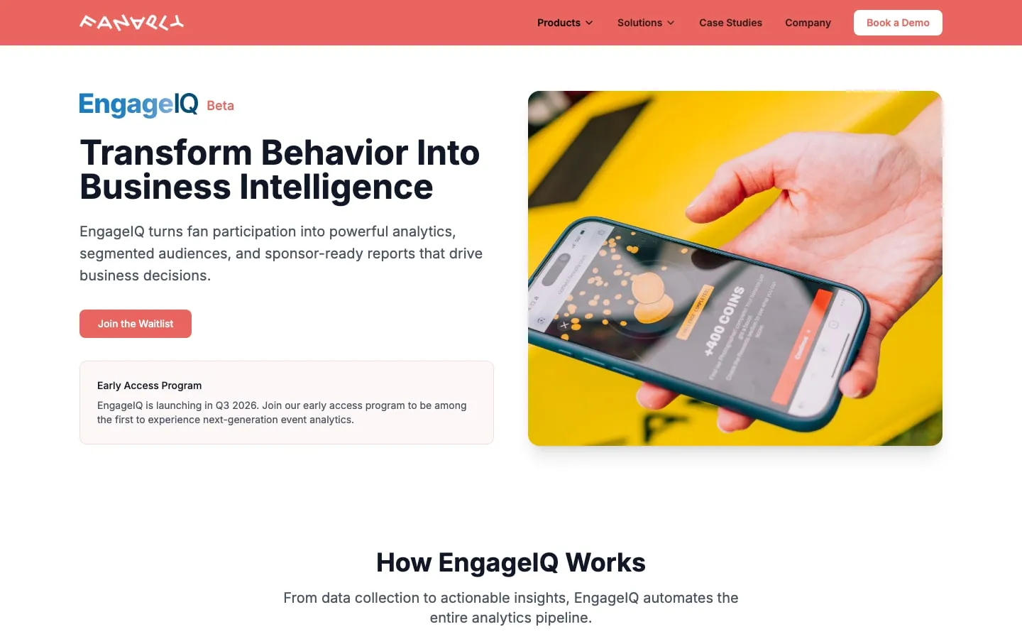 The EngageIQ product page: Transform Behavior Into Business Intelligence.