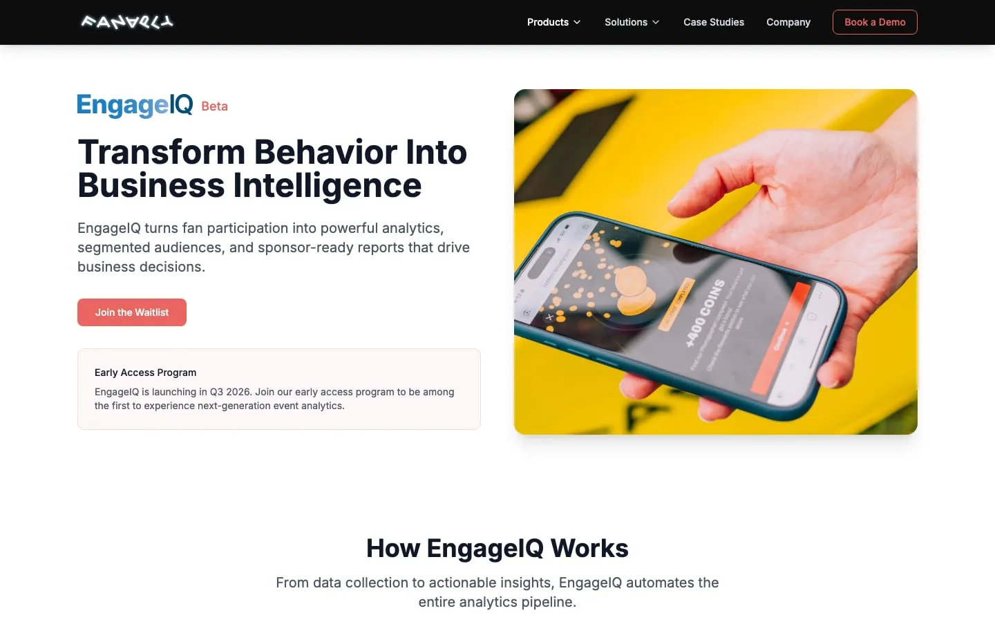 The EngageIQ product page: Transform Behavior Into Business Intelligence.