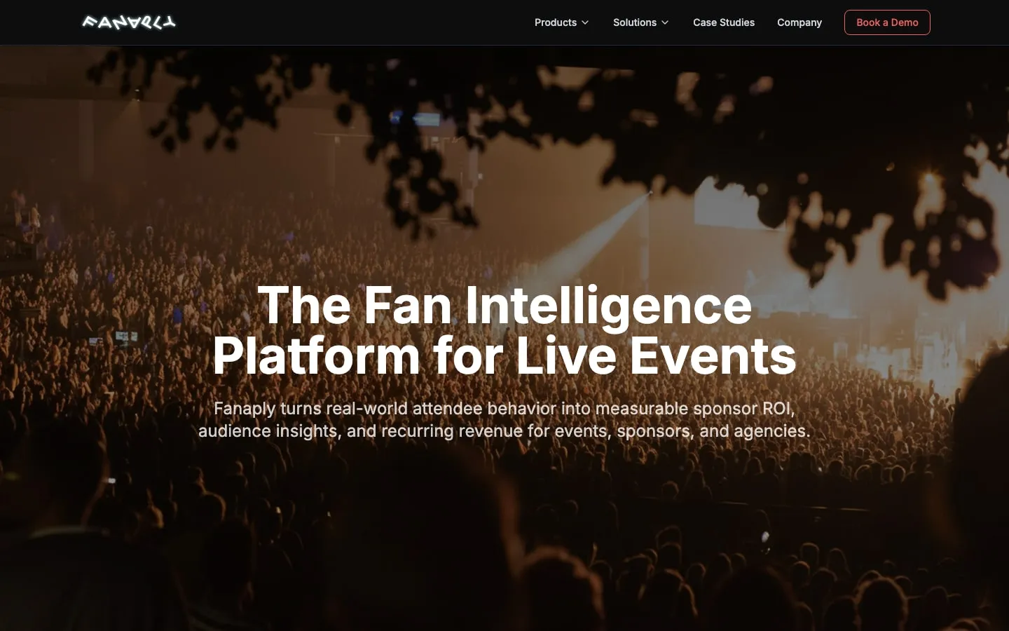 The Fanaply marketing site: The Fan Intelligence Platform for Live Events.