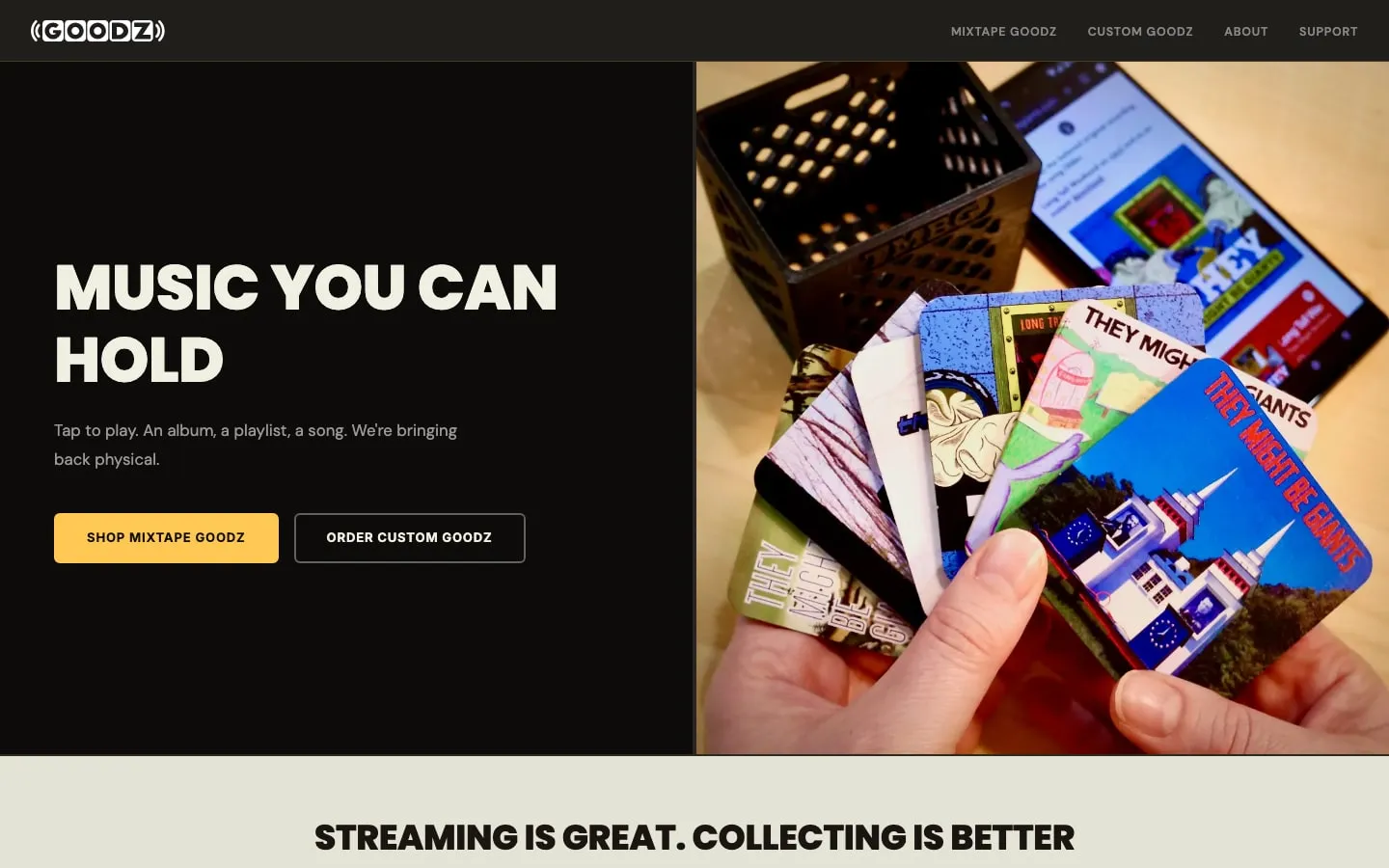 The Goodz homepage: Music You Can Hold.